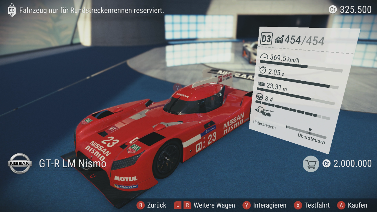 [10/09/2020] Mit der Tracks Edition wurden neue Fahrzeuge hinzugefügt. Hier sehen wir den Nissan GT-R LM Nismo.