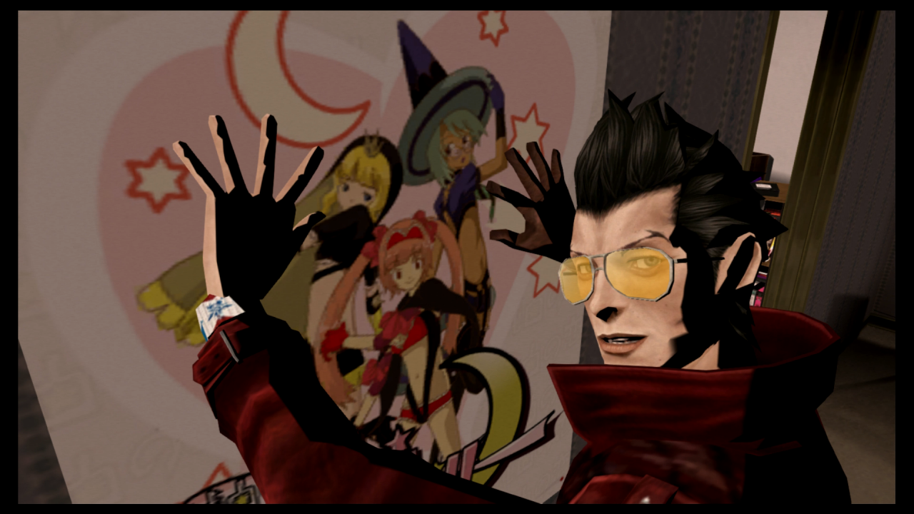 [02/12/2020] Das ist Travis Touchdown, seines Zeichens Anime-Fanatiker, in seiner Wohnung voller Anime-Merchandise.