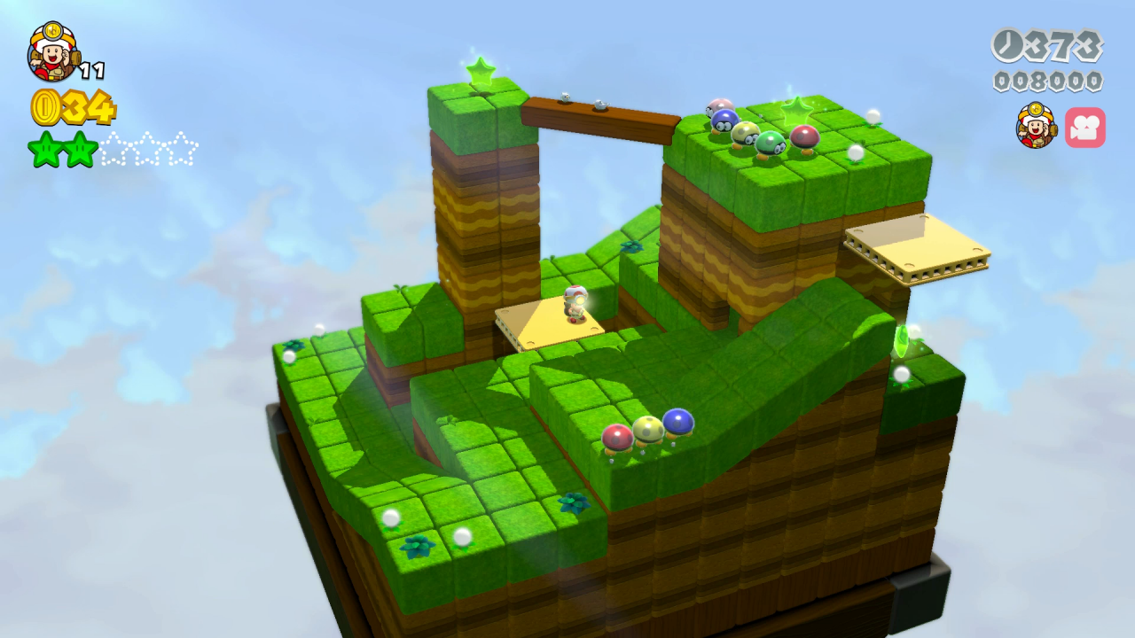 [27/01/2021] 3D-Diorama: Auch Captain Toad ist wieder mit von der Partie. Da der Pilzkopf nicht springen kann, plant ihr Laufwege durch verschachtelte Levels.