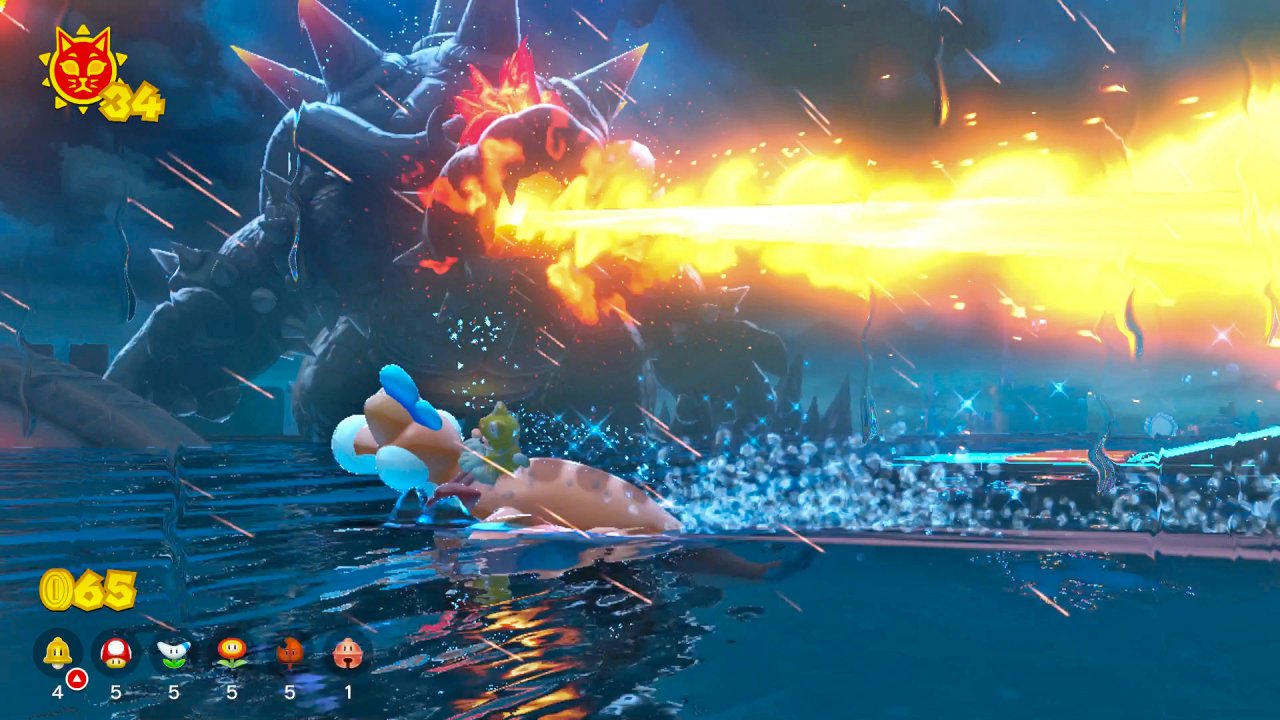 [10/02/2021] In Bowser’s Fury könnt ihr mit Plessie vor Gefahren auch abtauchen. Springt ihr mit passendem Timing aus dem Wasser, bekommt ihr einen Geschwindigkeitsschub.