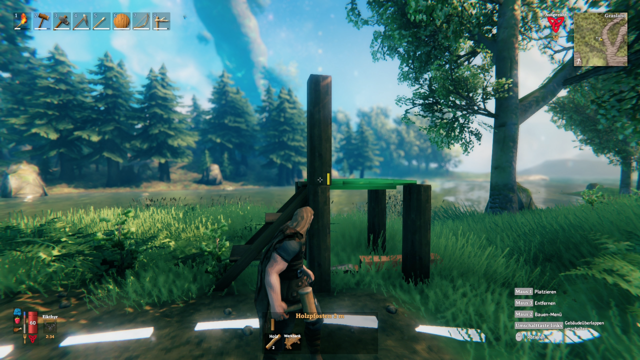 [11/02/2021] Hier und da ist das Bausystem in Valheim noch etwas unhandlich. Größtenteils lassen sich damit aber bereits jetzt ansehnliche Strukturen hochziehen.