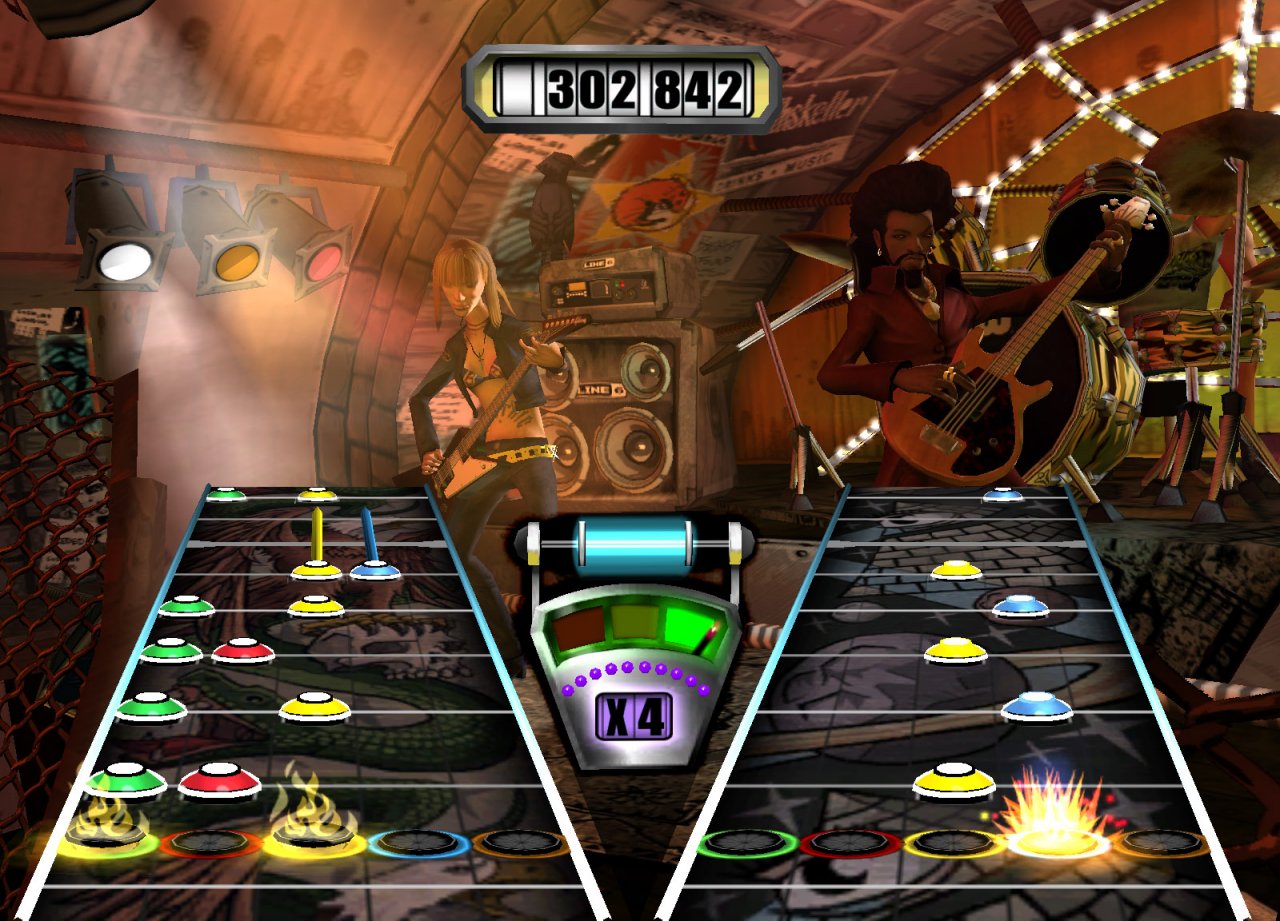 [31/03/2021] Gemeinsam abrocken! Im Koop-Modus von Guitar Hero 2 (2006) beeinflusst das Gitarren-Geschick beider Spieler direkt den oben eingeblendeten Punktestand. Die Star-Power-Funktion sowie das Rock Meter werden ebenfalls geteilt.