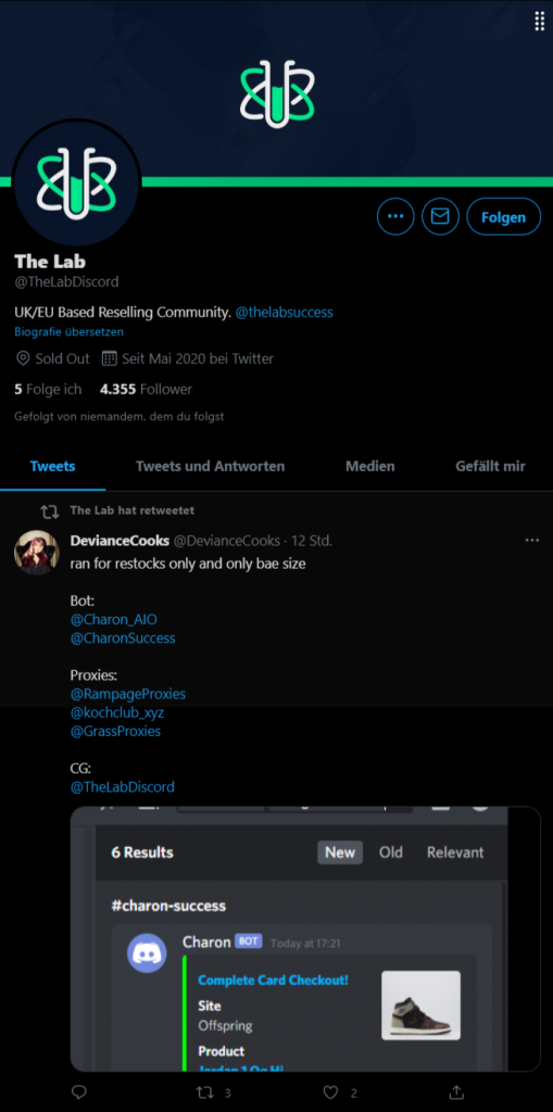 [30/03/2021] Auch andere Netzwerke wie etwa The Lab positionieren sich klar im Netz. Neben dem Geschäft mit Spielekonsolen dreht sich hier vieles um den Handel mit limitierten Sneakers und Kleidungsstücken.