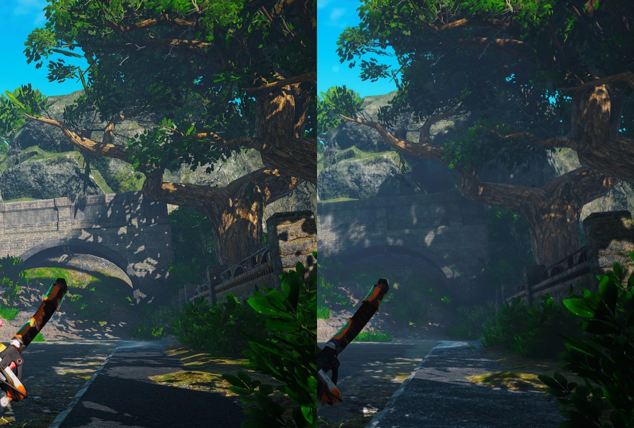 [31/05/2021] Niedrige versus Maximale Details bei Biomutant - vor allem die Schatten geben der Atmosphäre einen deutlichen Schub.