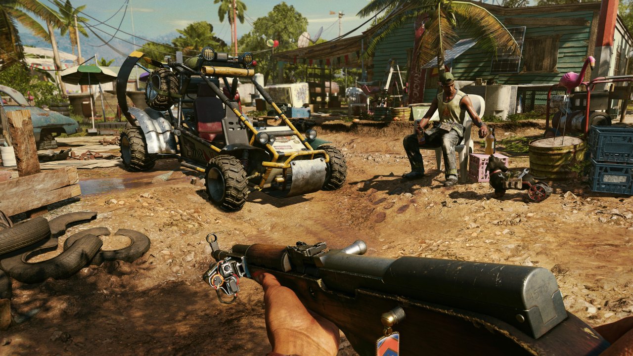 [28/05/2021] Der Fuhrpark in Far Cry 6 ist ziemlich umfangreich, vom Oldtimer bis hin zum Buggy ist alles dabei.