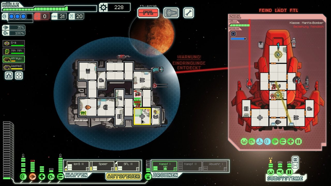 [17/05/2021] FTL: In den taktischen Kämpfen müsst ihr eure Crew von Hand durchs Schiff lenken.