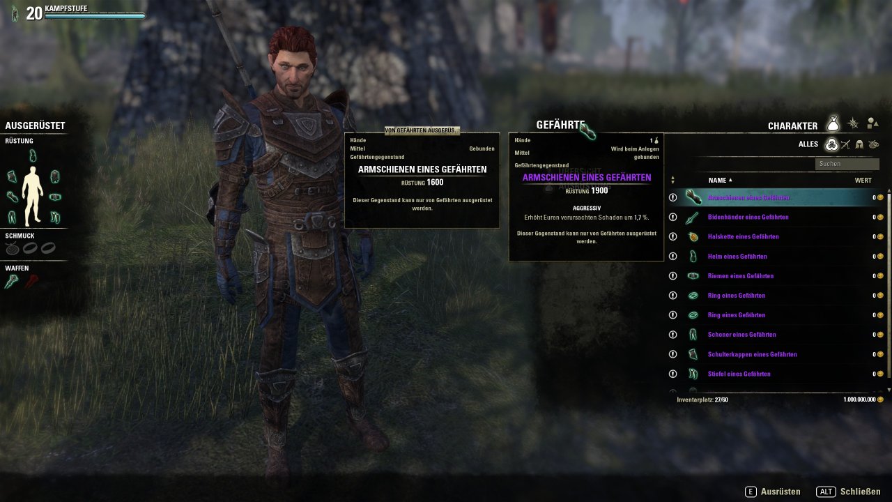 [06/05/2021] TESO: Gefährten in Blackwood - Im Laufe eures Abenteuers könnt ihr euren Gefährten mit besserer Ausrüstung ausstatten.