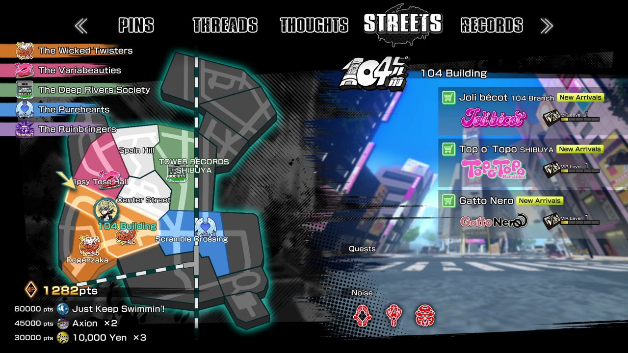 [03/06/2021] Shibuya ist in (sehr) kleine Distrikte aufgeteilt, von denen jedoch nicht alle jederzeit zugänglich sind. Später im Spiel werden wir mit anderen Charakteren um die Vorherrschaft in den Zonen konkurrieren müssen.