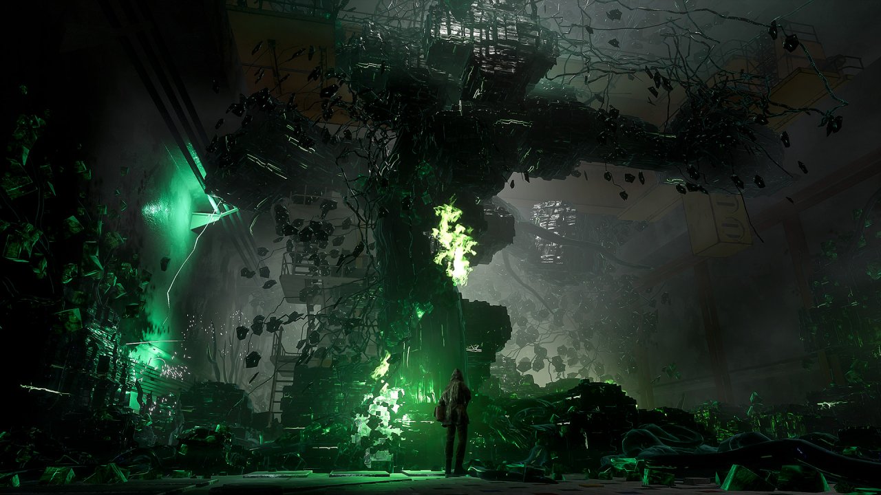 [27/07/2021] Grün-leuchtendes Gut: In Chernobylite geht es um den namensgebenden Kristall, der während der Reaktorkatastrophe entstand.