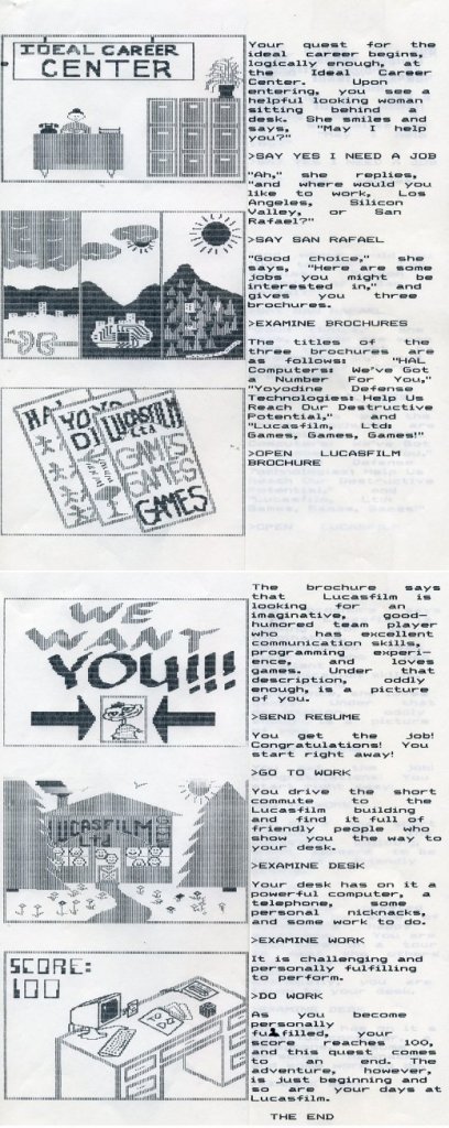 [27/10/2021] Mit diesem Mini-Adventure in Textform bewarb sich Tim Schafer bei Lucasfilm Games (ab 1991 LucasArts). Held der Geschichte: er selbst.