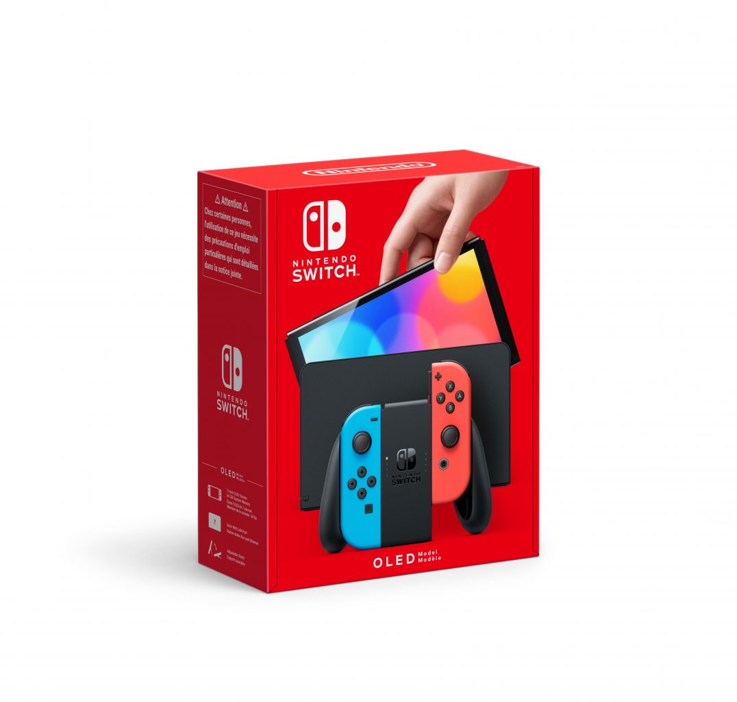 [11/10/2021] Neben der weißen Ausführung gibt es das OLED-Modell auch mit den klasssschen Joy-Con-Farben und einem schwarzen Dock.&nbsp;