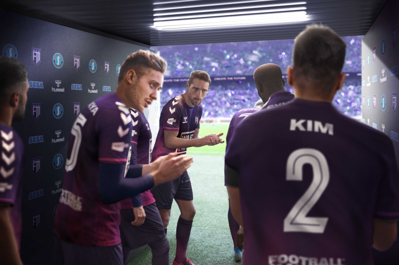 Fußballer im Spielertunnel