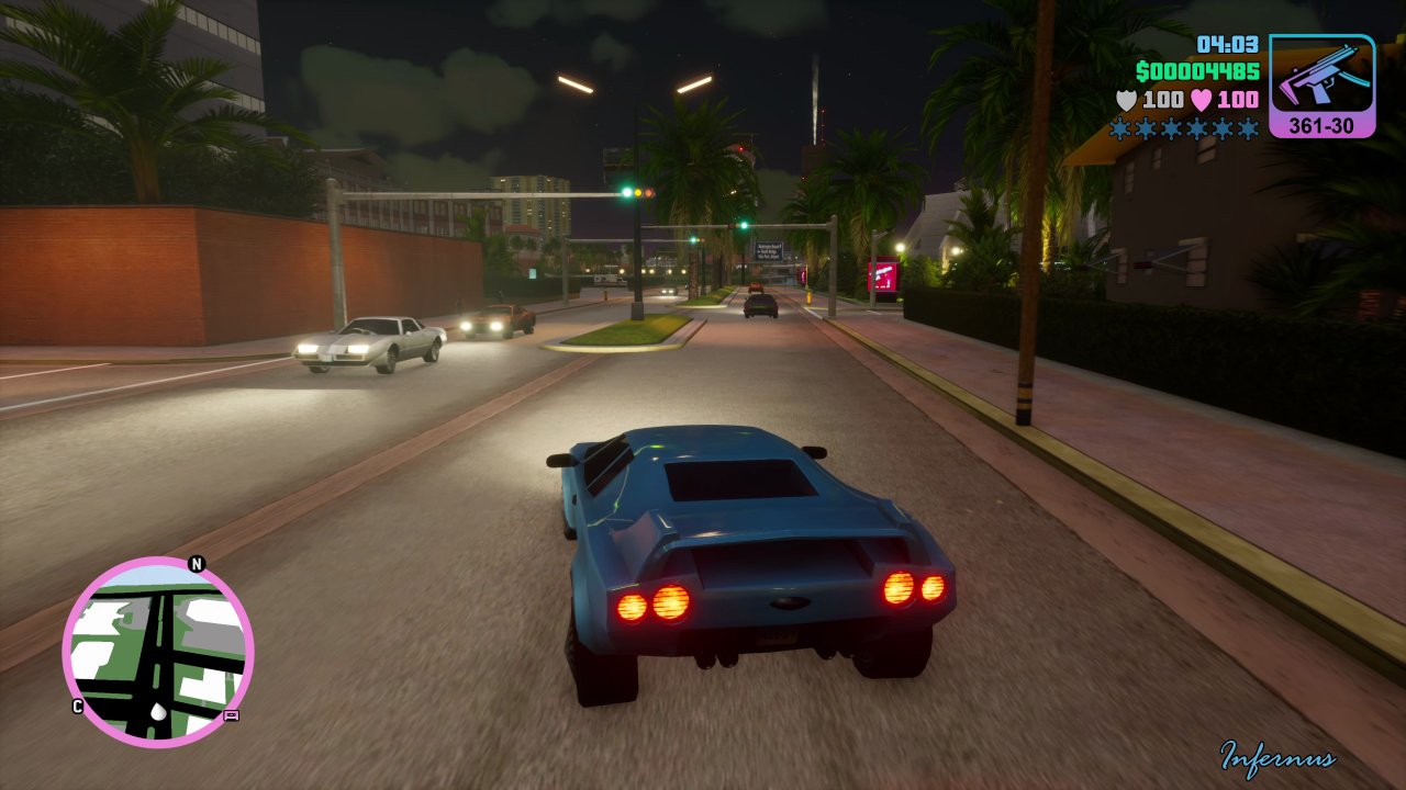 [18/11/2021] An anderer Stelle hingegen bemerkt man die neue Beleuchtung&nbsp;und Vice City sieht sogar ganz nett und stimmungsvoll aus.