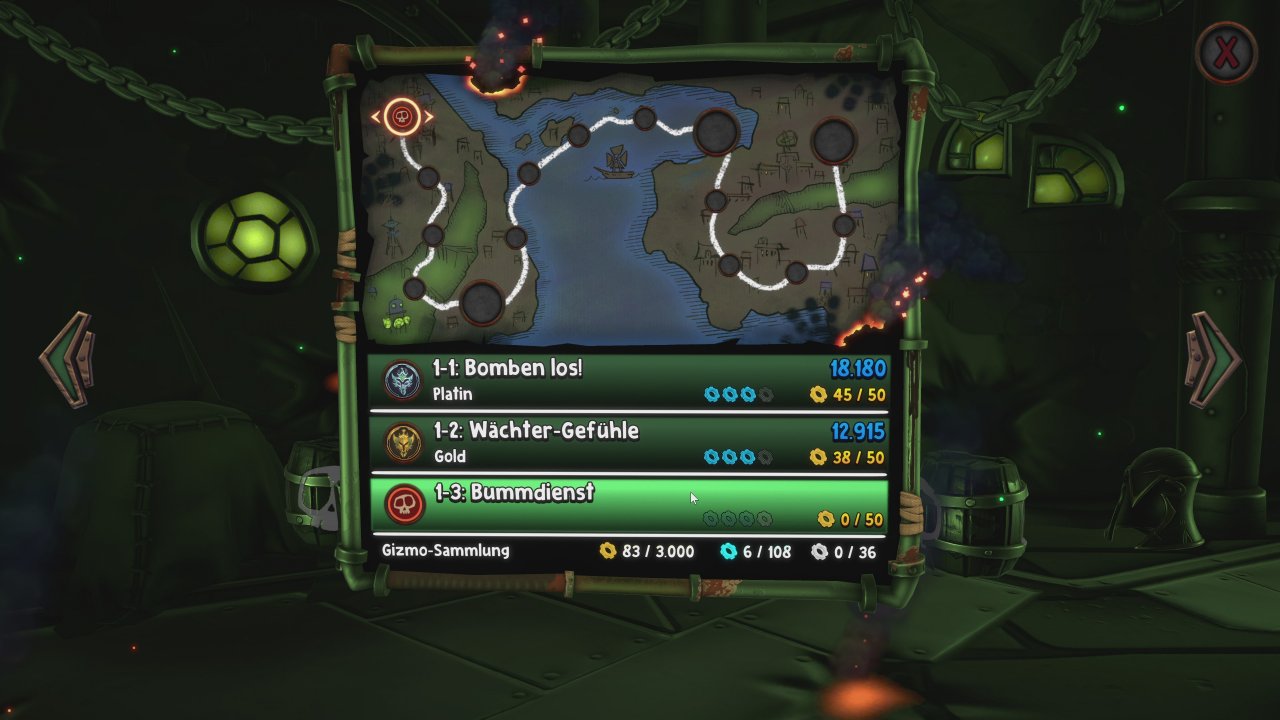 [03/12/2021] Die Level-Karte ist recht übersichtlich. Das spiegelt leider sich auch bei der knappen Spielzeit wider.