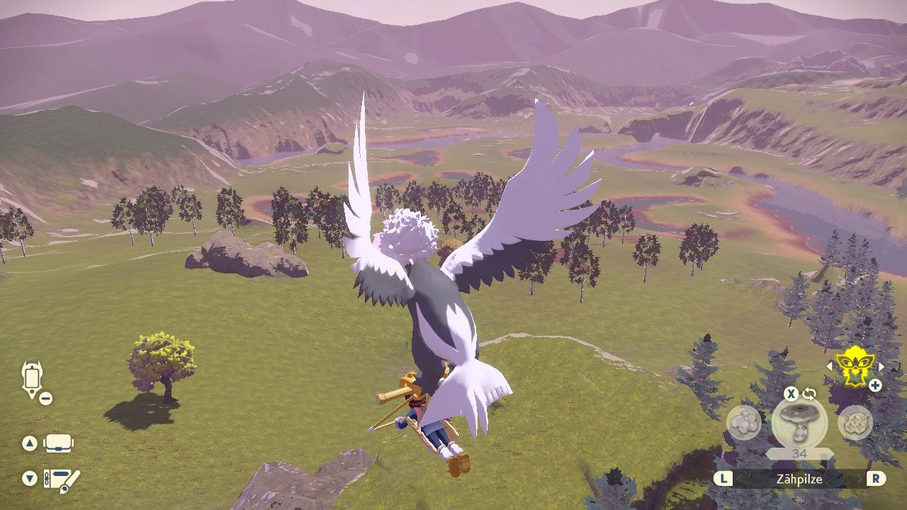 [25/01/2022] Auch auf dem Boden ist Legenden: Arceus schon kein hübsches Spiel. Wenn ihr auf Berggipfeln steht oder euch mit Hisui-Washakwil in die Luft schwingt, wirkt die Welt allerdings noch detailarmer als sonst.