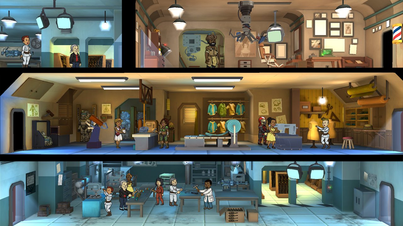 [11/02/2022] Fallout Shelter wird von Howard auf der E3 2015 angekündigt und noch am selben Tag für iOS veröffentlicht. Mittlerweile ist die Free2Play-Atombunker-Management-Simulation auch für Android, Windows, Switch, PS4 und Xbox One erhältlich.