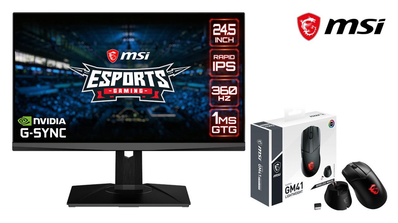 [29/03/2022] MSI E-Sport-Bundle: 360-Hz-Monitor und Gaming-Maus für Nvidia Reflex bringen 