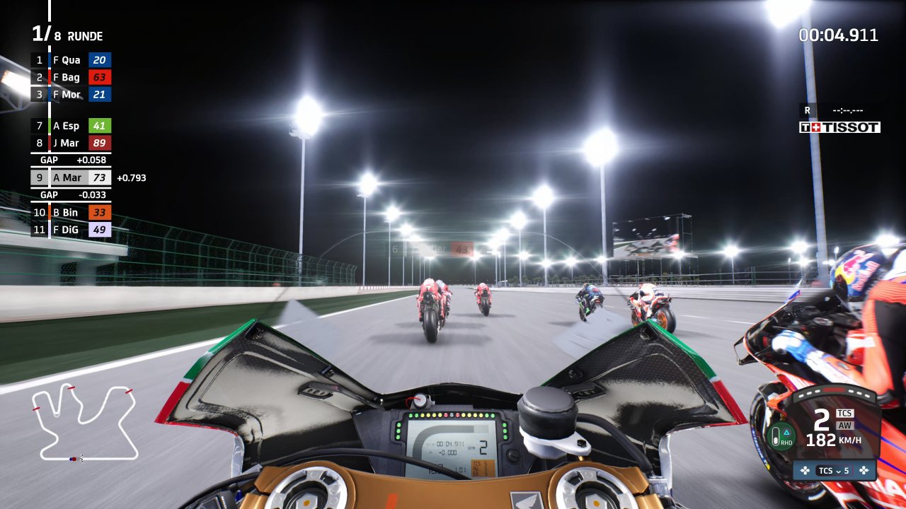 [22/04/2022] MotoGP22 bietet erneut etliche Kameraeinstellungen. Die Fahrerperspektive stellt eine ordentliche Herausforderung dar.