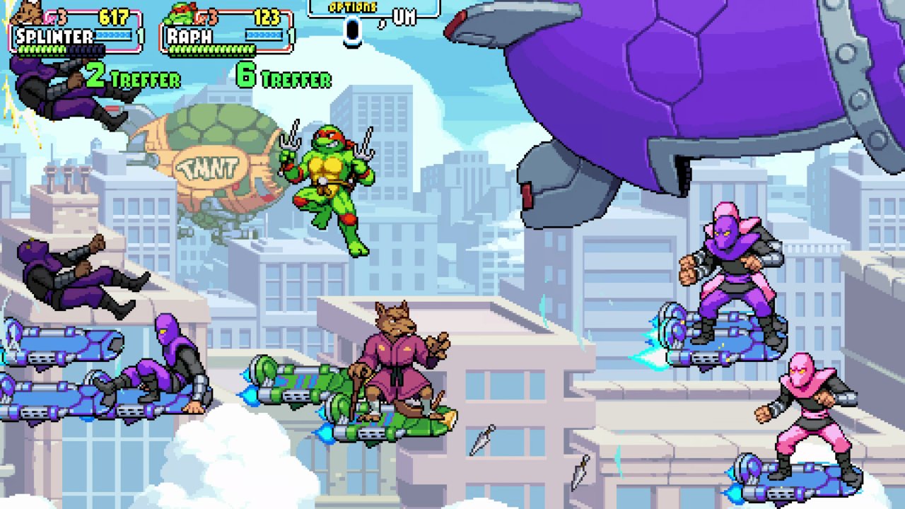 [15/06/2022] Neben den Turtles sind auch April O'Neil, Casey Jones und Meister Splinter spielbar.