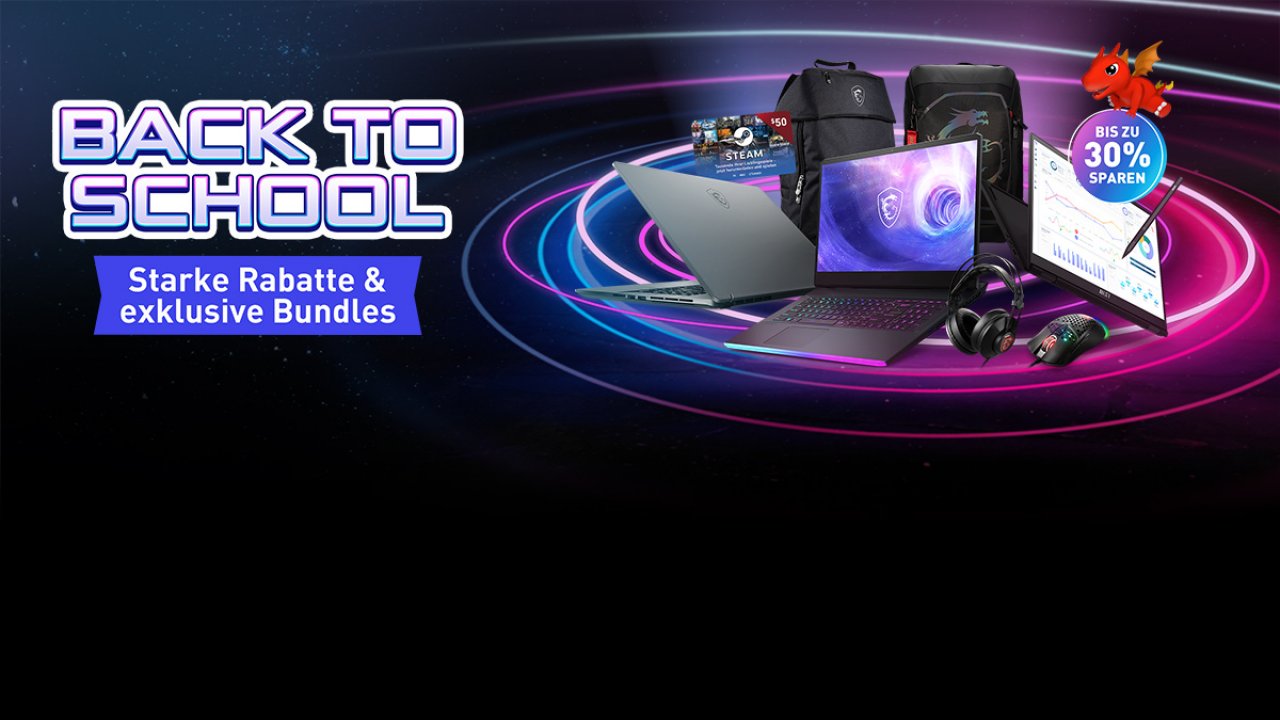 [16/09/2022] Back to School-Kampagne von MSI: Starke Rabatte auf Laptops und tolle Bundles