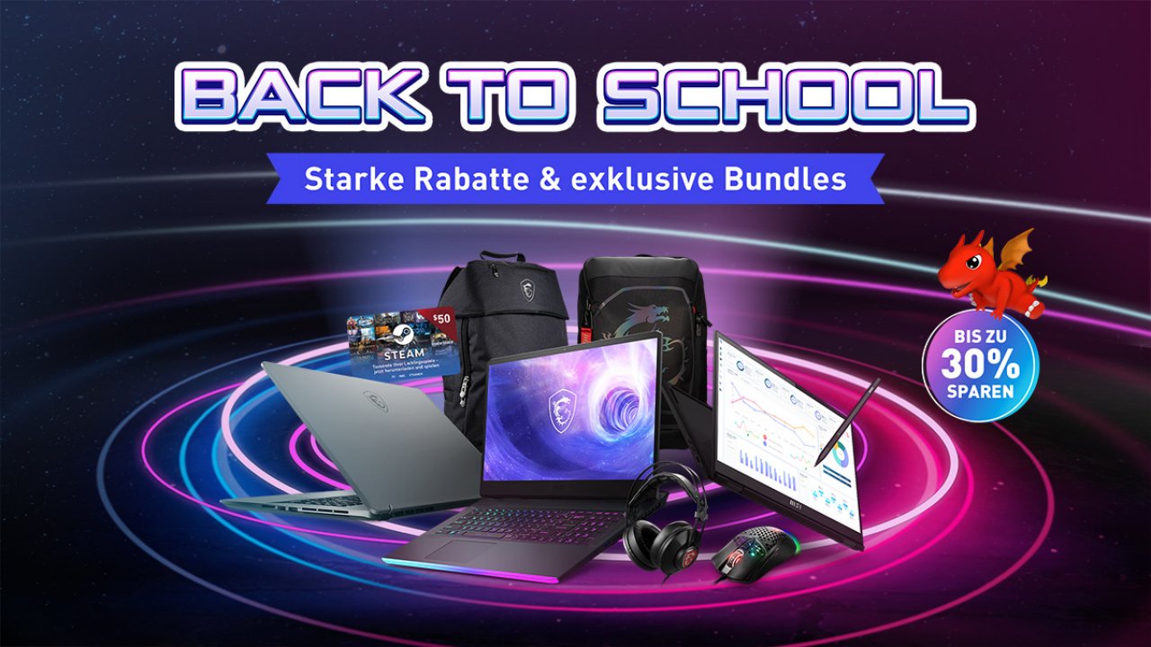 [16/09/2022] Back to School-Kampagne von MSI: Starke Rabatte auf Laptops und tolle Bundles