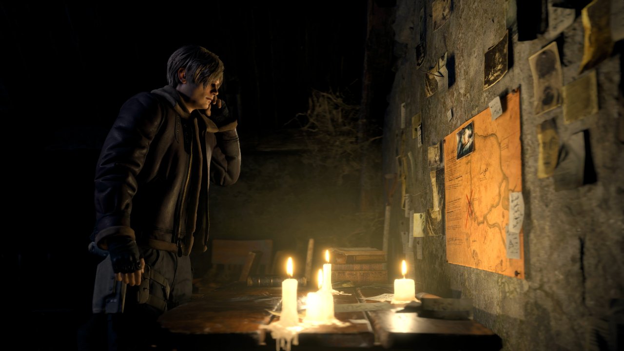 Leon vor einer Karte in Resident Evil 4