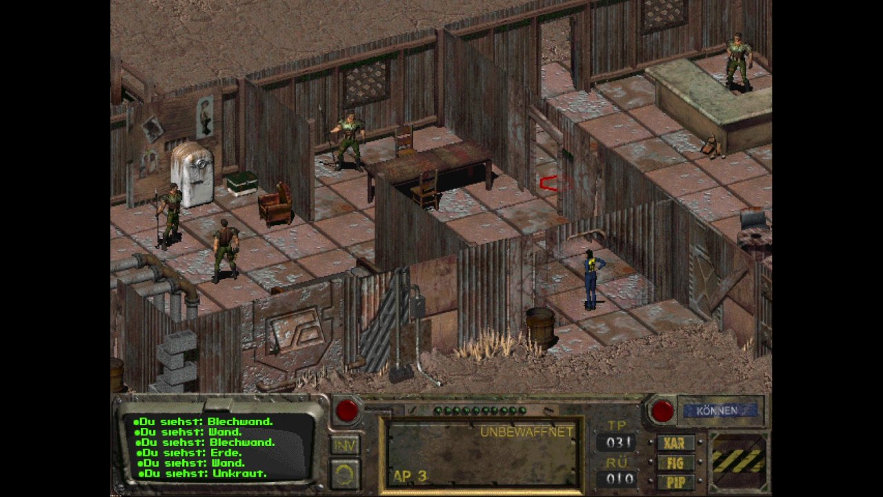 [09/11/2022] Pixelgrafik in schräger Kavalierperspektive: Das erste Fallout versprüht 25 Jahre nach Release allerfeinsten Retro-Charme.