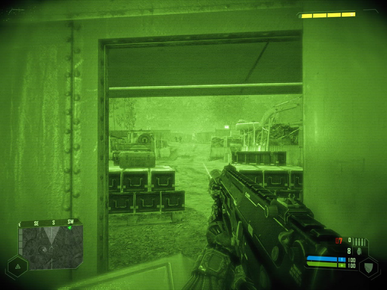 [17/11/2022] Natürlich ließ Crytek auch bestimmte Shooter-Klischees nicht aus. Trotz des Inselszenarios musste es auch ein Nachtsichtgerät mitsamt speziellem Einsatzgebiet dafür geben.