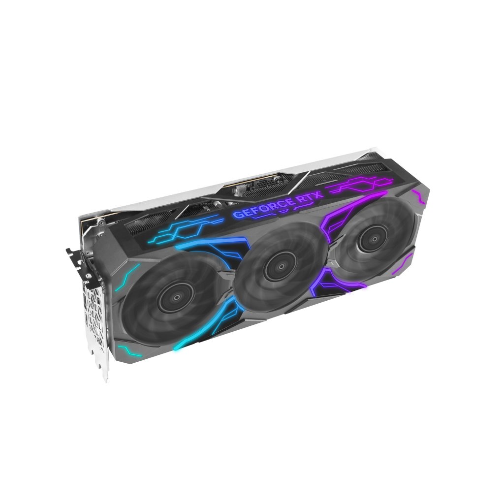 [30/12/2022] Eine KFA2 GeForce RTX 4080 SG (aktuell ab 1379 Euro) mit laufenden Lüftern und RGB-Beleuchtung