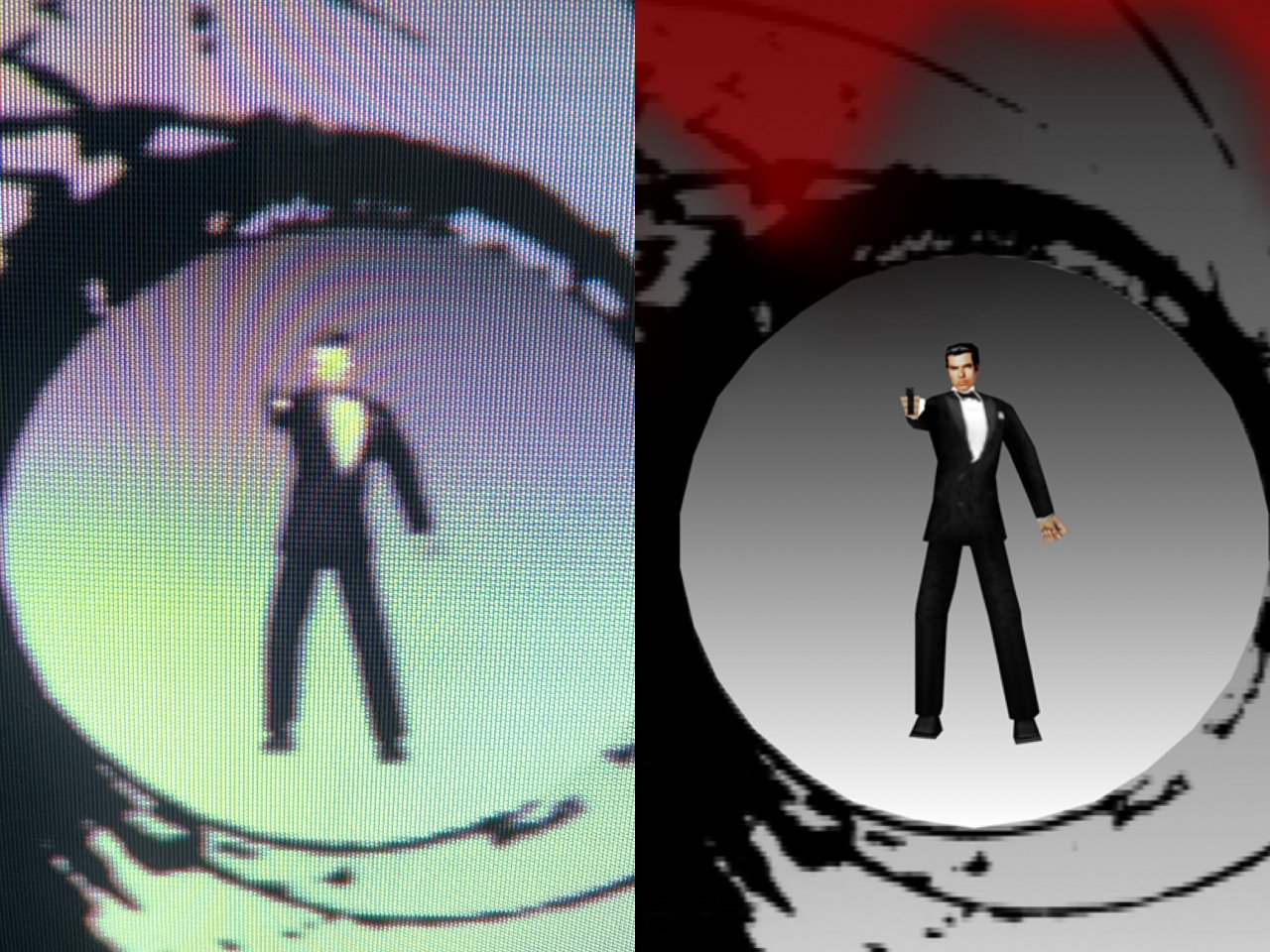 Vergleich: GoldenEye auf Röhrenfernseher und in 4K.
