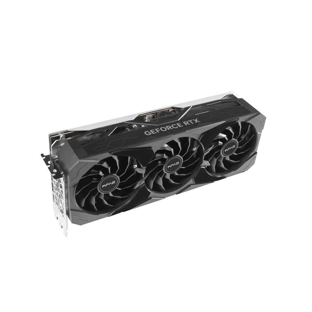 [17/02/2023] Mit über 36 Zentimetern aktuell die längste Grafikkarte auf dem Markt: KFA GeForce RTX 4090 SG mit einem besonders üppigen Custom.Kühler.
