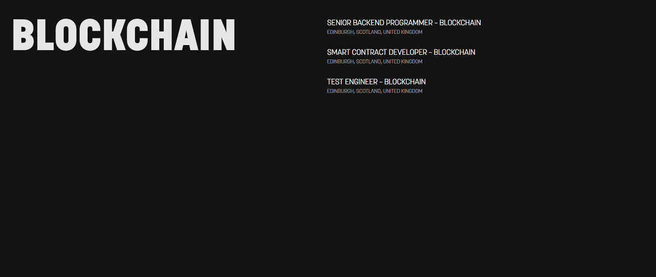 Stellenausschreibung für Blockchain