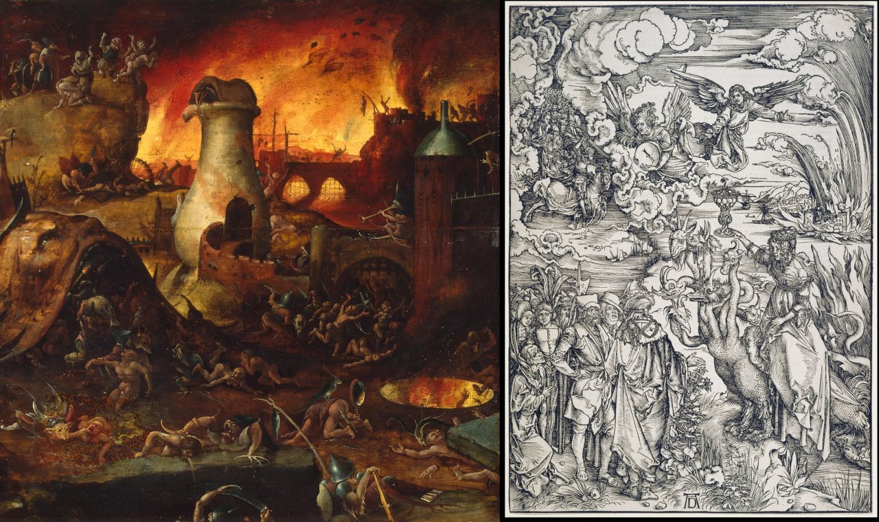 Die Hölle (Bosch) / Das babylonische Weib (Dürer)