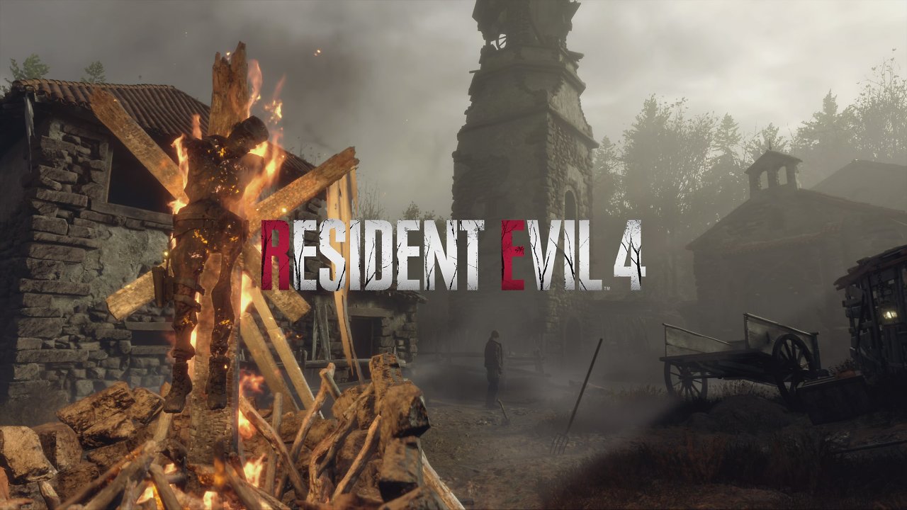 Resident Evil 4 Remake - Logo und Dorfplatz