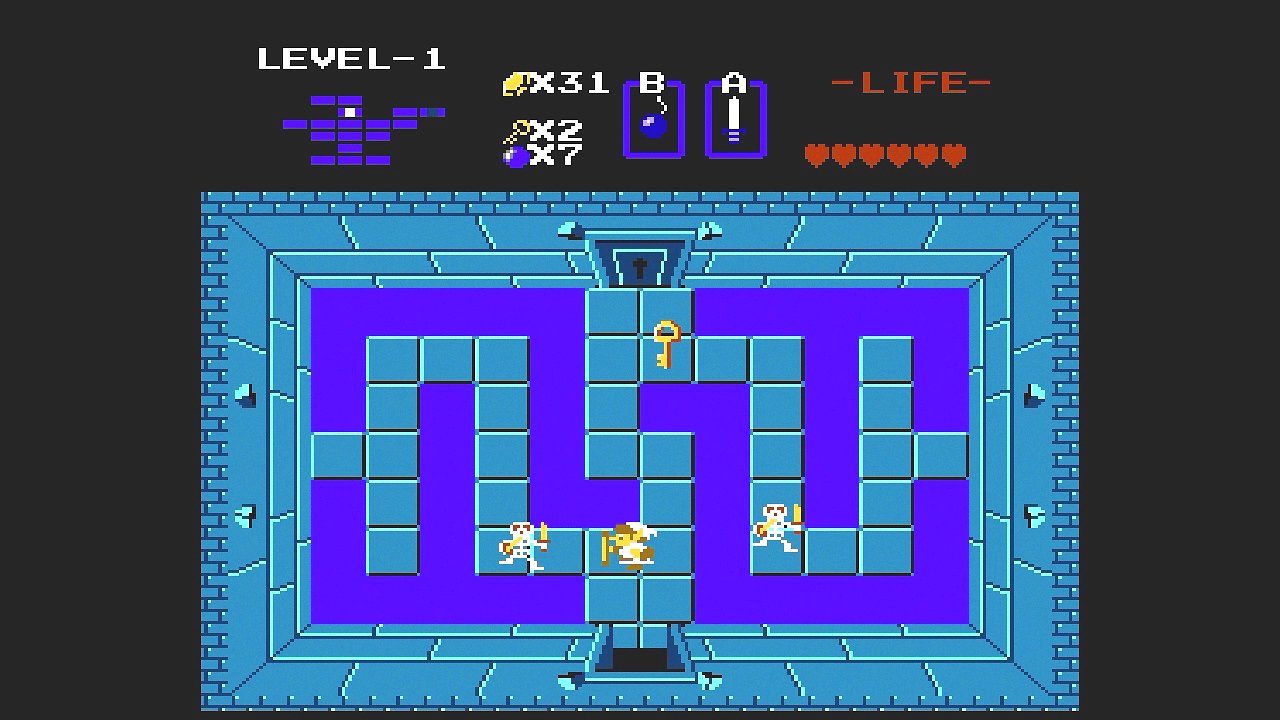 Ein Dungeon in The Legend of Zelda am NES