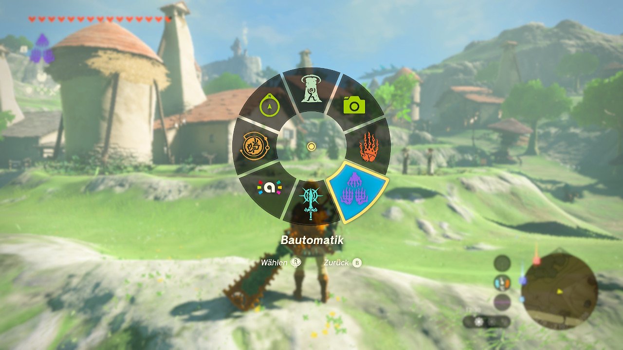 Die Bautomatik-Funktion im Ringemenü von The Legend of Zelda: Tears of the Kingdom