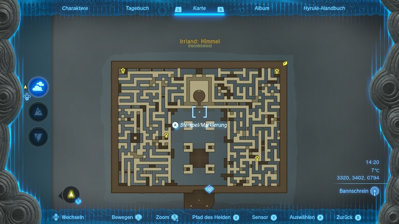 Kartenausschnitt Komplettlösung Schreine The Legend of Zelda: Tears of the Kingdom