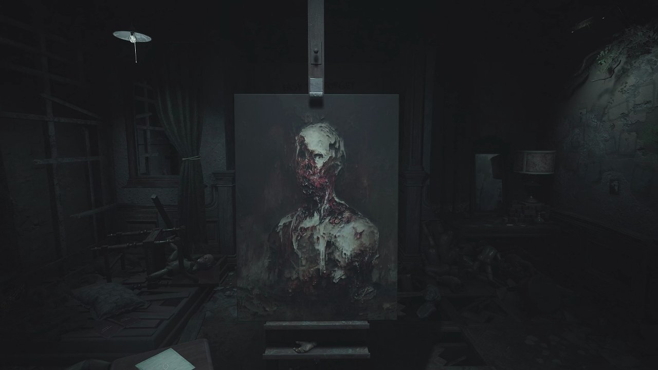Gruseliges Monster-Bild auf einer Leinwand.