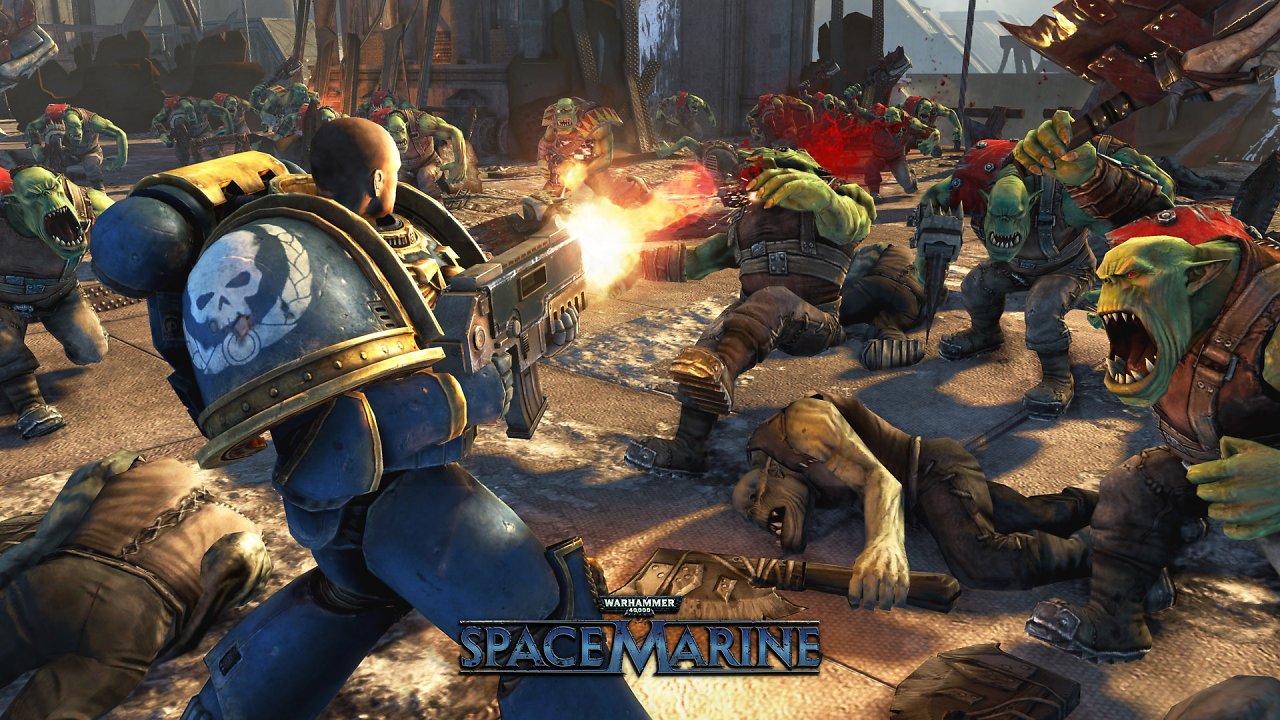 Captain Titus kämpft gegen Orks.