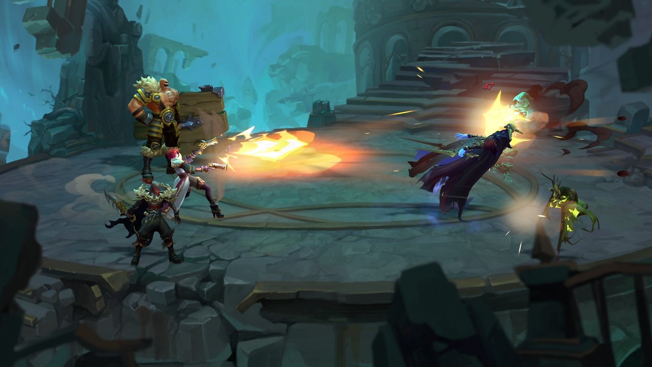 Miss Fortune und ihre Begleiter kämpfen gegen untote Monster.
