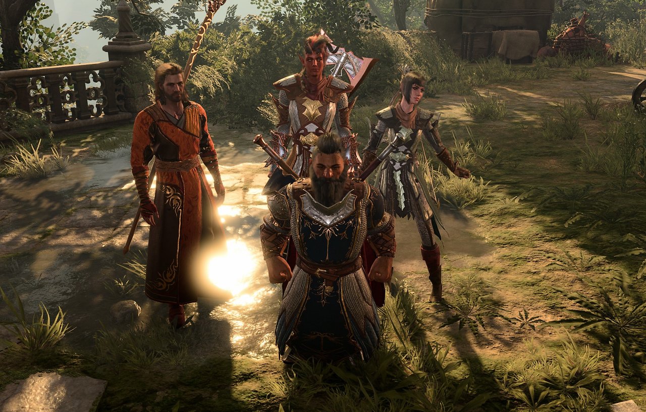 Gruppenfoto der Charaktere in Baldur's Gate 3
