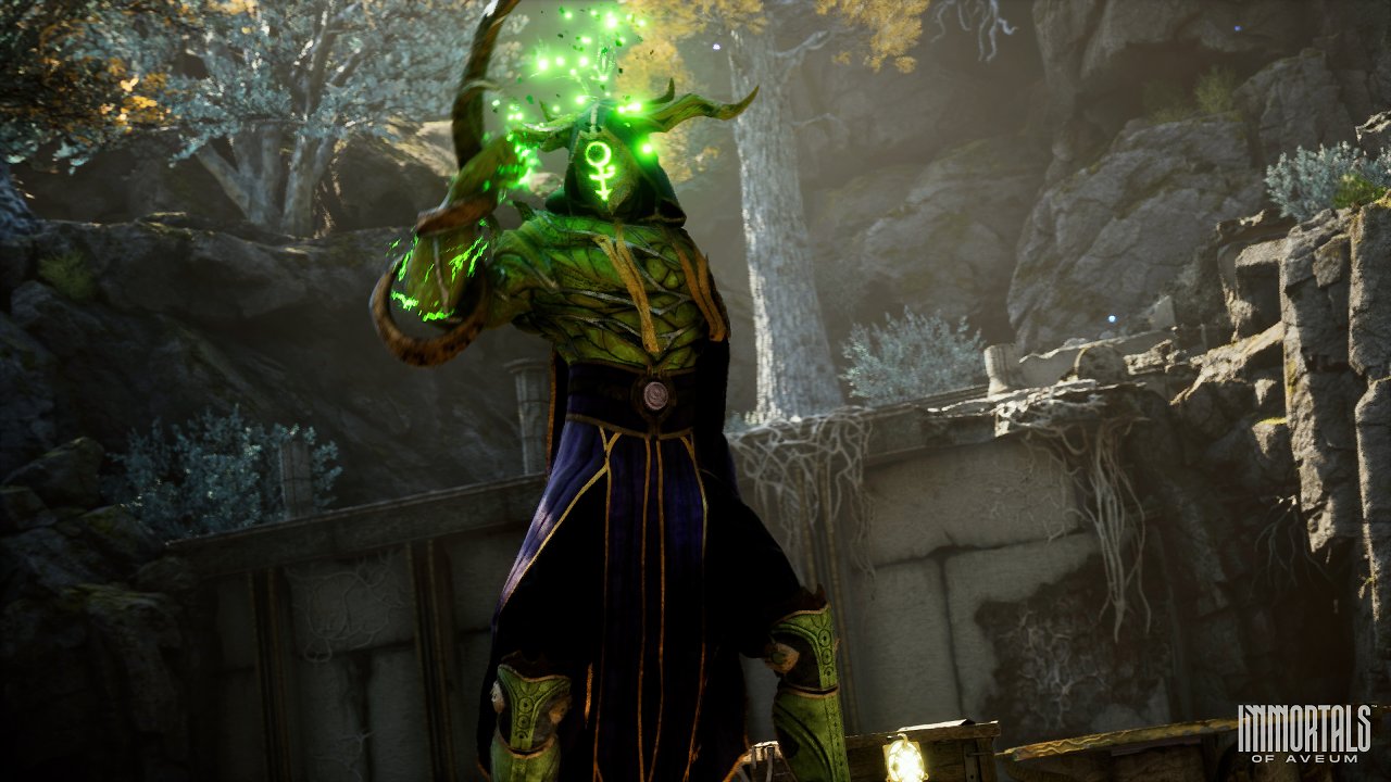 Mann mit Maske in Immortals of Aveum
