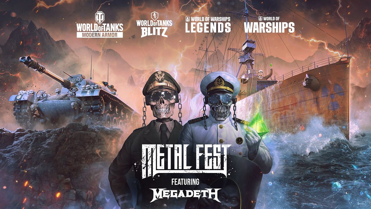 Zwei Kommandanten, ein Panzer und ein Schiff aus dem Wargaming Metal Fest.