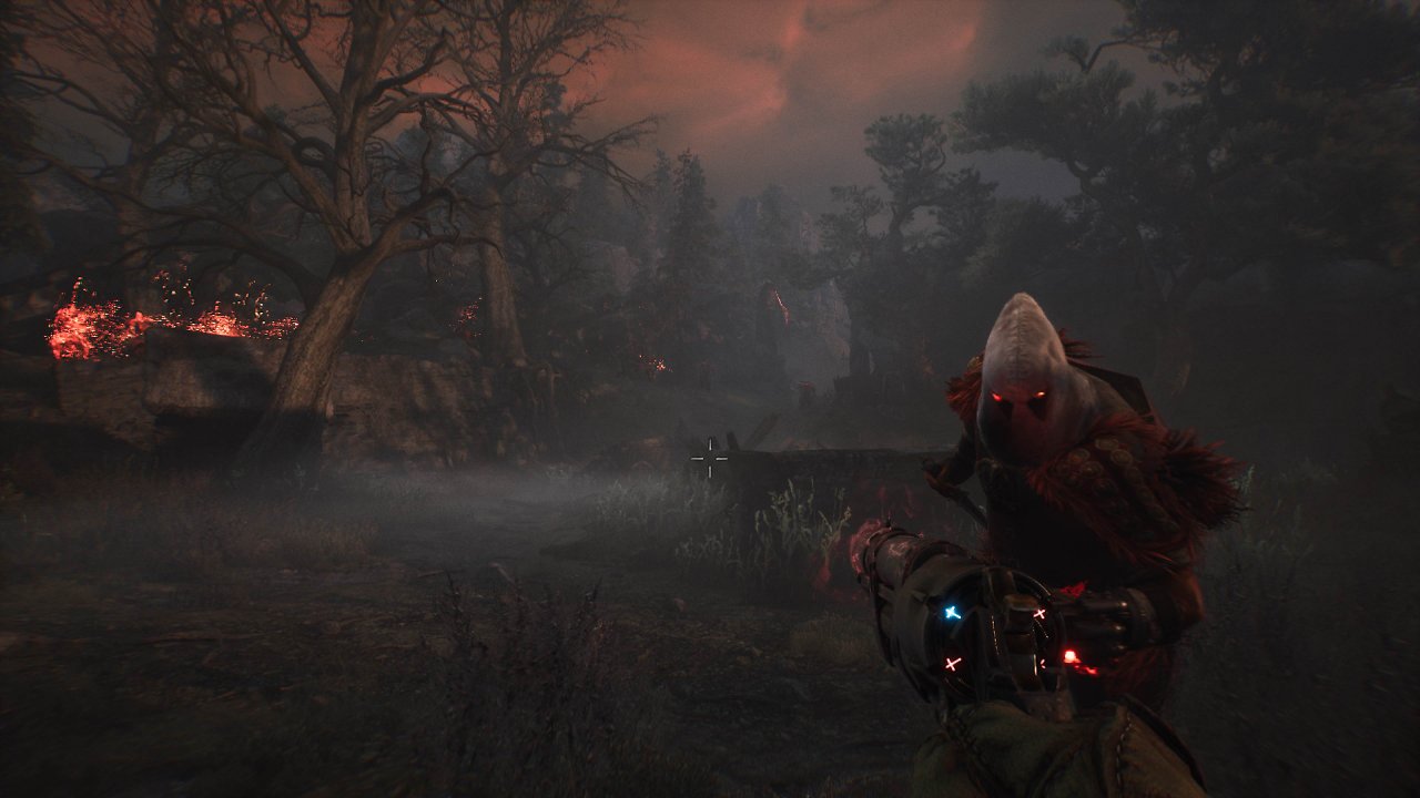 Ein Dorfareal mit Gegnern in der Welt von Witchfire.
