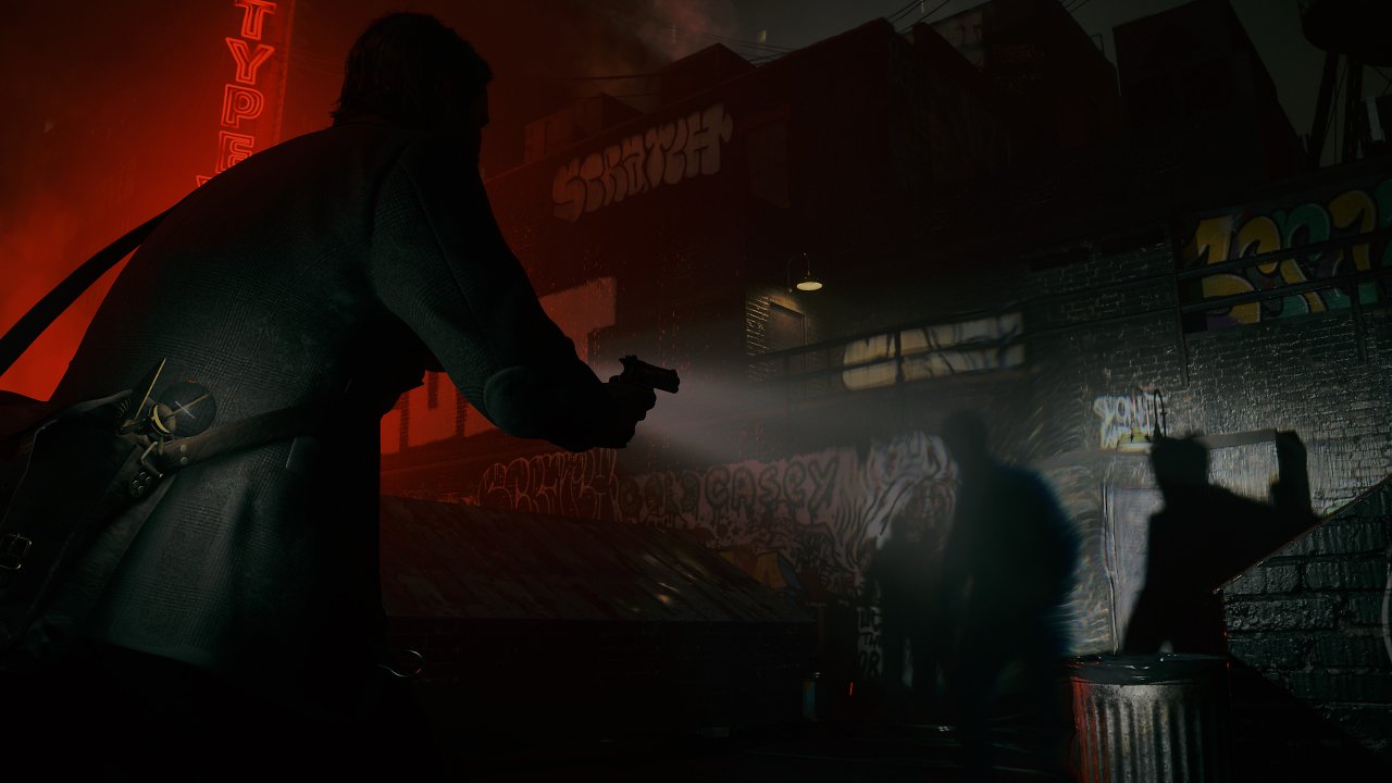 Alan Wake kämpft gegen einen Schatten