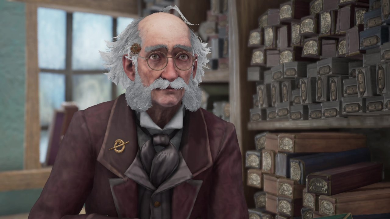 Ollivander blickt in die Kamera