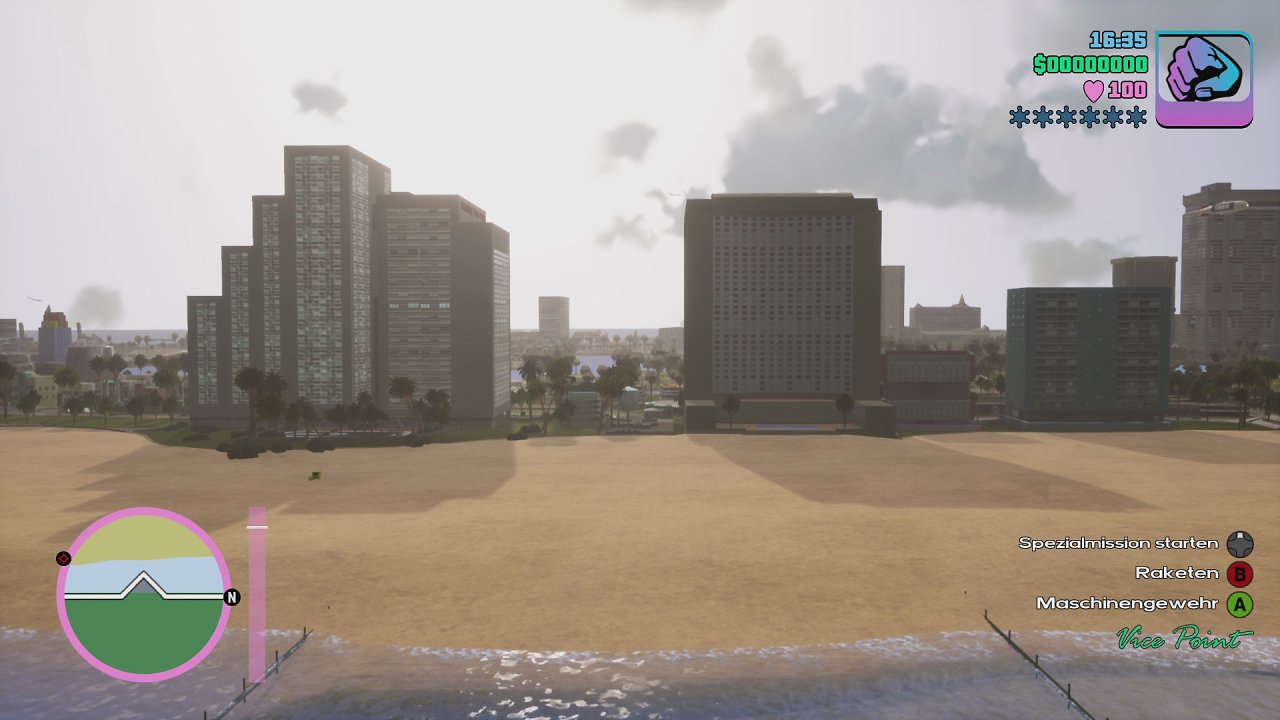 Blick auf den Strand von Vice City.