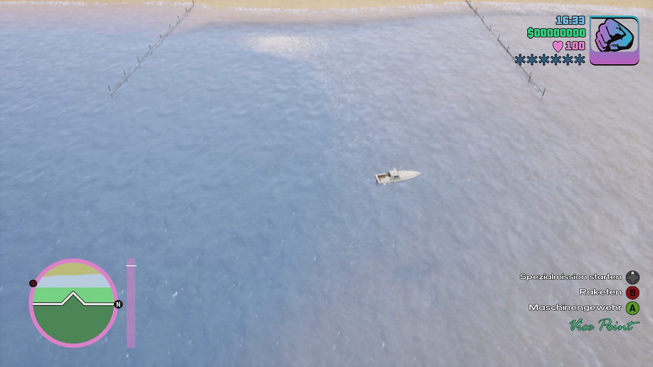 Blick auf den Strand von Vice City.