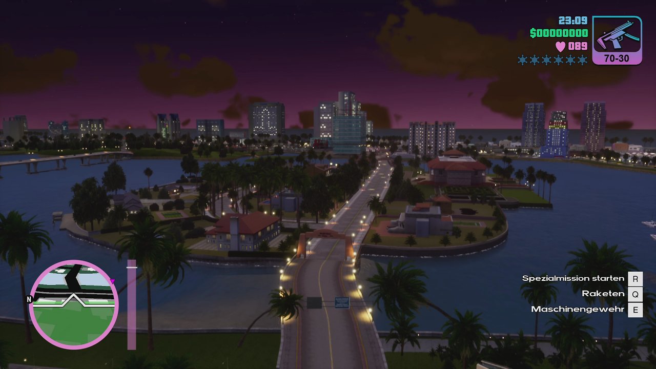 Vice City bei Nacht.