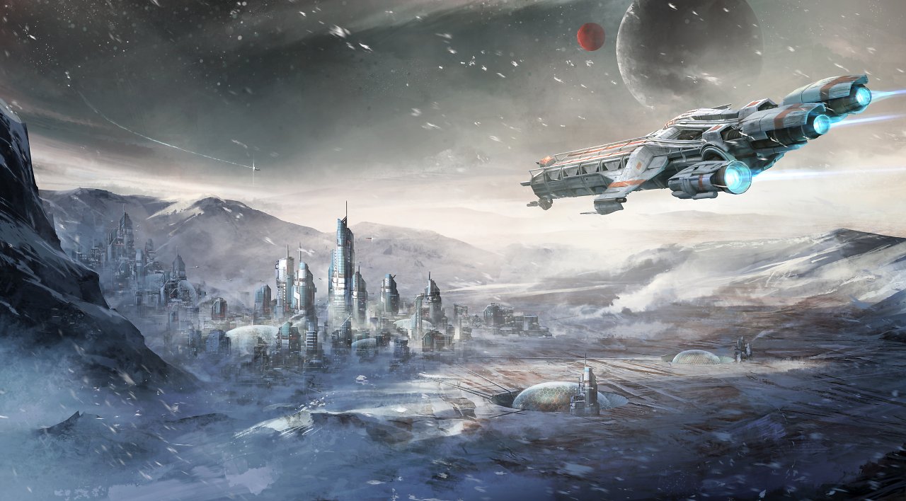 Artwork eines Schneeplaneten